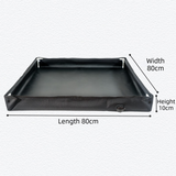 Portable Rechargeable Camping Shower Pump Kit with Digital Temperature Display, 4-Level LED Light, 5-Gear Water Flow - Includes 80x80CM Foldable Shower Basin Tray