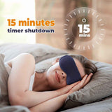 Dark Blue 3D Surround Heated Eye Massager with 1.2M USB-C Digital Display Controller Cable, 3 Heat and 6 Vibration Modes - Portable Total Blackout Sleep Mask for Travel Office Dark Circles & Eye Fatigue