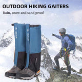Blue Breathable Nylon Waterproof Hiking Leg Gaiters and Snow Boot Gaiters (Fleece Lining) - Unisex Adjustable Sand & Mud Protection for Mountaineering & Desert Trekking, L Size
