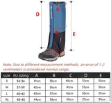 Blue Breathable Nylon Waterproof Hiking Leg Gaiters and Snow Boot Gaiters (Fleece Lining) - Unisex Adjustable Sand & Mud Protection for Mountaineering & Desert Trekking, L Size
