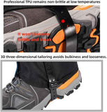 Black Breathable Nylon Waterproof Hiking Leg Gaiters and Snow Boot Gaiters (Fleece Lining) - Unisex Adjustable Sand & Mud Protection for Mountaineering & Desert Trekking, XL Size