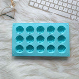 2PCS Blue 3D Rose Shaped Silicone Baking Mold (15 Cavity) - Non-Stick Cake Chocolates & Jelly Pan - Durable Flexible Easy Release for Holiday Desserts