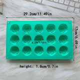 2PCS Blue 3D Rose Shaped Silicone Baking Mold (15 Cavity) - Non-Stick Cake Chocolates & Jelly Pan - Durable Flexible Easy Release for Holiday Desserts