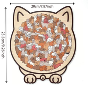 【Maillard Colors】Cat Collection Puzzle - Irregular Shaped Jigsaw with Adorable Kitten Pieces, Stacking Display Stand - Cute Home Decor & Brain Teaser for Kids Adults Ages 6+ - Unique Gift for Cat Lovers