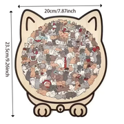 【Morandi Colors】Cat Collection Puzzle - Irregular Shaped Jigsaw with Adorable Kitten Pieces, Stacking Display Stand - Cute Home Decor & Brain Teaser for Kids Adults Ages 6+ - Unique Gift for Cat Lovers