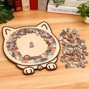 Colorful puppy Collection Puzzle - Irregular Shaped Jigsaw with Adorable Kitten Pieces, Stacking Display Stand - Cute Home Decor & Brain Teaser for Kids Adults Ages 6+ - Unique Gift for puppy Lovers