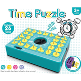 Blue Time Puzzle Shape Matching Game, Kids Educational Memory Board Game with Timer, 26 Pieces Montessori Sorting Puzzle Toy for Cognitive Development, Parent-Child Interactive Tabletop Game for Ages 3+, Brain Training Activity Toy