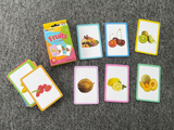 4-Set  Kids Early Education Flash Cards, Montessori Cognitive Development Toys for Toddlers Ages 4+, Educational Gift for Boys Girls【Vegetables+Fruits+Colour+Body Parts】