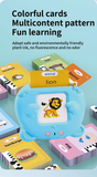 Pink Bear Talking  Cards Educational Toy for Toddlers 112 Cards Audible Preschool Learning Machine Early Childhood Development Interactive Reading Cards with Rechargeable Battery ABS Material