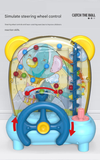 Blue Ball Catching Machine Game Kids Steering Wheel Pinball Desktop Game Hand Eye Coordination Training Parent-Child Interactive Educational Toy Concentration Focus Plastic 4+ Years