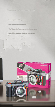 White Vintage Twin Lens Reflex Camera Building Blocks Set - Retro DIY Assembly Model Kit with Flash Accessory, 750g Display Decoration Educational Toy for Kids Adults 6+ Years