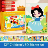2-pce Kids 3D EVA Foam Sticker Art Kit - Princess Theme DIY Craft Activity Set with 12 Designs, Self-Adhesive Pre-Cut Shapes, Creative Handmade Gift Box for Girls Ages 4+ Preschool Educational Toy【 Oceans+Princesses】
