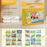 2-pce Kids 3D EVA Foam Sticker Art Kit - Princess Theme DIY Craft Activity Set with 12 Designs, Self-Adhesive Pre-Cut Shapes, Creative Handmade Gift Box for Girls Ages 4+ Preschool Educational Toy【Transportation+Dinosaurs】