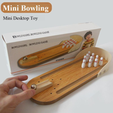 Mini Tabletop Bowling Game Set - Desktop Interactive Parent-Child Toy with Metal Ball, Hand-Eye Coordination Training, 3-6 Years Educational Gift, Home Office Stress Relief Decor