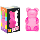 Pink Candy Gummy Bear Squishy Stress Relief Toy - Slow Rising Squeeze Fidget Toys for Kids, Soft TPR Sensory Toy for Anxiety Relief, Cute Kawaii Decompression Gift for Ages 3+