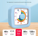 Blue Visual timer for children and the kitchen – a 60-minute rainbow countdown timer, silent operation, suitable for cooking, studying, and everyday tasks. Battery powered (batteries not included), made of ABS plastic