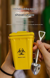 5-piece cup Creative Trash Can Ceramic Mug with Shovel Spoon - 400ml Funny Garbage Bin Coffee Cup with Lid - Novelty Gag Gift for Birthday Christmas - Quirky Kitchen Cup for Home Office【Green+Red+Blue+Yellow+Grey】