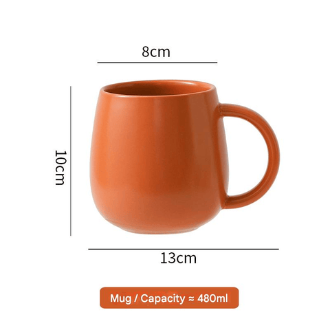 Darrahopens Home & Garden > Kitchenware > Drinkware Orange Premium Macaron Ceramic Coffee Mug Set - 500ml Large Capacity Belly Cup with Underglaze Finish, Minimalist Nordic Style Porcelain Mug for Coffee, Tea, Milk and Oatmeal