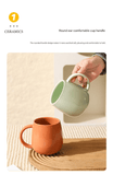 Darrahopens Home & Garden > Kitchenware > Drinkware Black Premium Macaron Ceramic Coffee Mug Set - 500ml Large Capacity Belly Cup with Underglaze Finish, Minimalist Nordic Style Porcelain Mug for Coffee, Tea, Milk and Oatmeal