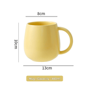 Darrahopens Home & Garden > Kitchenware > Drinkware Yellow Premium Macaron Ceramic Coffee Mug Set - 500ml Large Capacity Belly Cup with Underglaze Finish, Minimalist Nordic Style Porcelain Mug for Coffee, Tea, Milk and Oatmeal