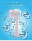 Pink 3D Dual-Sided Facial Cleansing Brush - Silicone and Soft Bristle - Manual Face Scrubber for Deep Pore Cleaning, Exfoliation, and Makeup Removal, Gentle Skin Care Tool for Daily Use