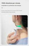 Black Neck and Face Massager - 3 Colour Light Therapy, EMS Microcurrent, Vibration & Heat - Rechargeable Anti-Ageing Device for Wrinkles, Neck Lines, Jawline & Skin Tightening - Portable Home Beauty Tool