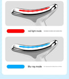 Red Neck and Face Massager - 3 Colour Light Therapy, EMS Microcurrent, Vibration & Heat - Rechargeable Anti-Ageing Device for Wrinkles, Neck Lines, Jawline & Skin Tightening - Portable Home Beauty Tool