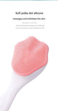 Pink Silicone Cat Paw Face Brush - Long Handle Manual Facial Cleanser for Deep Pore Cleaning, Exfoliating & Massaging - Soft Bristles for Blackhead Removal, Gentle on Skin, Travel Friendly