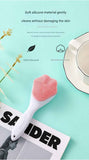 Green Silicone Cat Paw Face Brush - Long Handle Manual Facial Cleanser for Deep Pore Cleaning, Exfoliating & Massaging - Soft Bristles for Blackhead Removal, Gentle on Skin, Travel Friendly