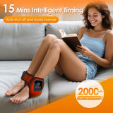 Grey 2-piece Wireless Electric Ankle Massager with Heat and Vibration - 3 Heating Levels, 3 Vibration Modes, 15 Min Timer, 2000mAh Rechargeable Battery - Cordless Foot and Ankle Pain Relief Wrap for Men and Women