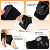 Grey 2-piece Wireless Electric Ankle Massager with Heat and Vibration - 3 Heating Levels, 3 Vibration Modes, 15 Min Timer, 2000mAh Rechargeable Battery - Cordless Foot and Ankle Pain Relief Wrap for Men and Women