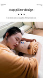 Black Cat 80*100cm Cartoon Hand-Carry Roll-Up Blanket - Plush Flannel Nap Blanket with Pillow Function, Portable Office & Travel Throw for Home, Car, and Sofa Use - Soft, Machine Washable, Multi-Scene Use