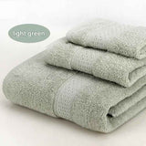 3-Piece Light Green Towel Set - Soft Absorbent Bath, Hand & Face Towels with Jacquard Weave, Gift Set for Home, Hotel, or Gifting - Durable, Low-Lint, Machine Washable