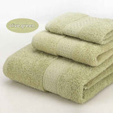 3-Piece Olive Green Towel Set - Soft Absorbent Bath, Hand & Face Towels with Jacquard Weave, Gift Set for Home, Hotel, or Gifting - Durable, Low-Lint, Machine Washable