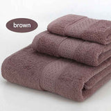 3-Piece Brown Towel Set - Soft Absorbent Bath, Hand & Face Towels with Jacquard Weave, Gift Set for Home, Hotel, or Gifting - Durable, Low-Lint, Machine Washable