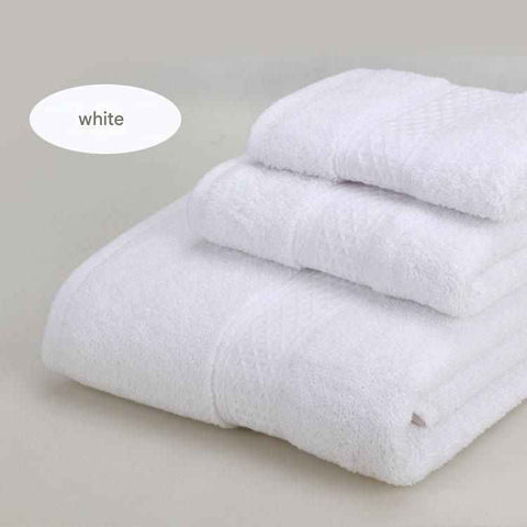 3-Piece White Towel Set - Soft Absorbent Bath, Hand & Face Towels with Jacquard Weave, Gift Set for Home, Hotel, or Gifting - Durable, Low-Lint, Machine Washable