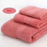 3-Piece Red Towel Set - Soft Absorbent Bath, Hand & Face Towels with Jacquard Weave, Gift Set for Home, Hotel, or Gifting - Durable, Low-Lint, Machine Washable