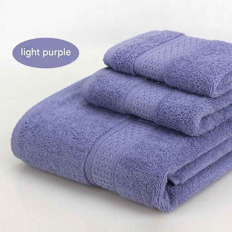 3-Piece Light purple Towel Set - Soft Absorbent Bath, Hand & Face Towels with Jacquard Weave, Gift Set for Home, Hotel, or Gifting - Durable, Low-Lint, Machine Washable