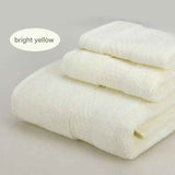 3-Piece Bright yellow Towel Set - Soft Absorbent Bath, Hand & Face Towels with Jacquard Weave, Gift Set for Home, Hotel, or Gifting - Durable, Low-Lint, Machine Washable