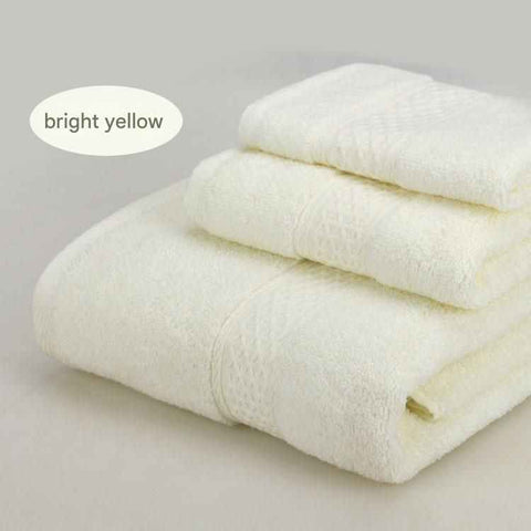3-Piece Bright yellow Towel Set - Soft Absorbent Bath, Hand & Face Towels with Jacquard Weave, Gift Set for Home, Hotel, or Gifting - Durable, Low-Lint, Machine Washable