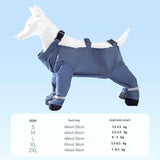 Grey XL size Pet Waterproof Full-Body Dust-Proof Pants with Belly Coverage - Adjustable Straps, 4-Leg Protection for Small Dogs, Easy Clean Outdoor Wear