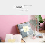 Pink 130*150cm Flannel Fleece Blanket - Quilted Diamond Pattern, Soft & Warm Polyester Throw for Office Nap, Sofa, Travel & Bed Use