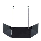 Black Trifold Self Hair Cutting Mirror with Adjustable Hooks - 3-Way Folding Mirror for Barber Use, Shaving, Makeup & Styling - Portable ABS Frame with Aluminium Mirror Panels
