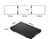 Black Trifold Self Hair Cutting Mirror with Adjustable Hooks - 3-Way Folding Mirror for Barber Use, Shaving, Makeup & Styling - Portable ABS Frame with Aluminium Mirror Panels