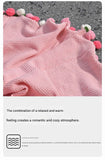Pink and White Diameter: 120 cm -52 Woven Flowers Handmade Rose Bouquet Knit Blanket - Soft Pink Acrylic Throw with 3D Crochet Flowers - Perfect Gift for Her, Birthday, Valentine's Day, Home Decor