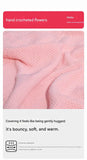 Pink and White Diameter: 160 cm -99 Woven Flowers Handmade Rose Bouquet Knit Blanket - Soft Pink Acrylic Throw with 3D Crochet Flowers - Perfect Gift for Her, Birthday, Valentine's Day, Home Decor