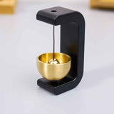 Black Magnetic Door Bell Chime - Dopamine Style Brass Bell with Alloy Frame - No Drill Entry Door Chime for Home, Office, Fridge - Modern Japanese Design, Crisp Sound, Easy Install