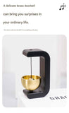 Orange Magnetic Door Bell Chime - Dopamine Style Brass Bell with Alloy Frame - No Drill Entry Door Chime for Home, Office, Fridge - Modern Japanese Design, Crisp Sound, Easy Install
