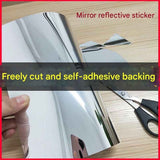 50*200cm Self-Adhesive PET Mirror Sticker - Unbreakable Soft Glass Mirror Film，Safety Soft Mirror - Cut-to-Size, High-Reflective Wall Decal for Bedroom, Wardrobe, Bathroom - Easy Peel-and-Stick Installation, No Drill Damage Space-Saving Design