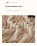 100*150cm Light tan Solid Colour Flannel Throw Blanket - Thick Double-Sided Fleece with Ribbed Texture - Soft throw blanket& Lightweight for Sofa, Bed, Office Nap, Air-Conditioned Rooms - Durable, Machine Washable, Non-Shedding